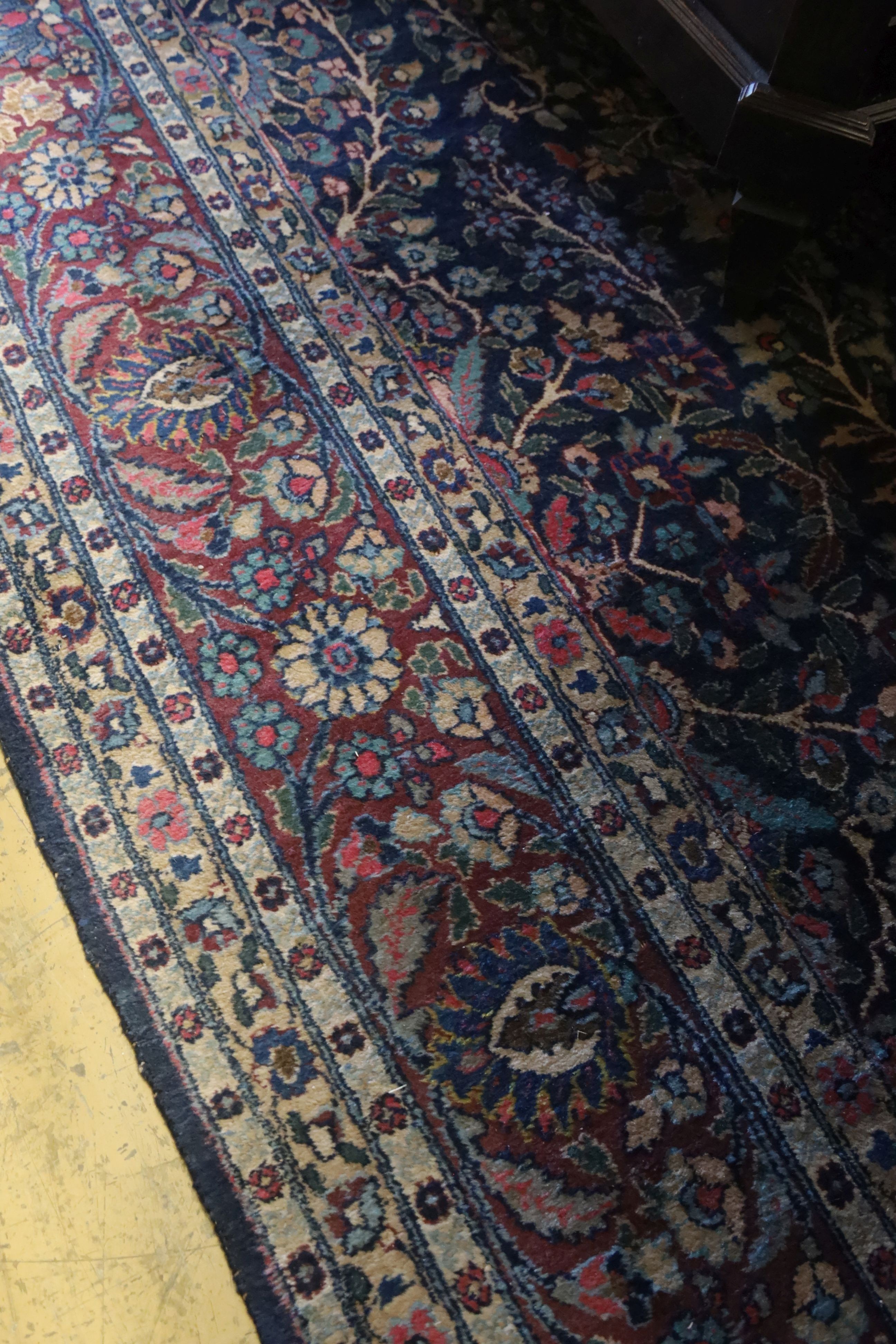 A Tabriz/Meshed blue ground carpet
